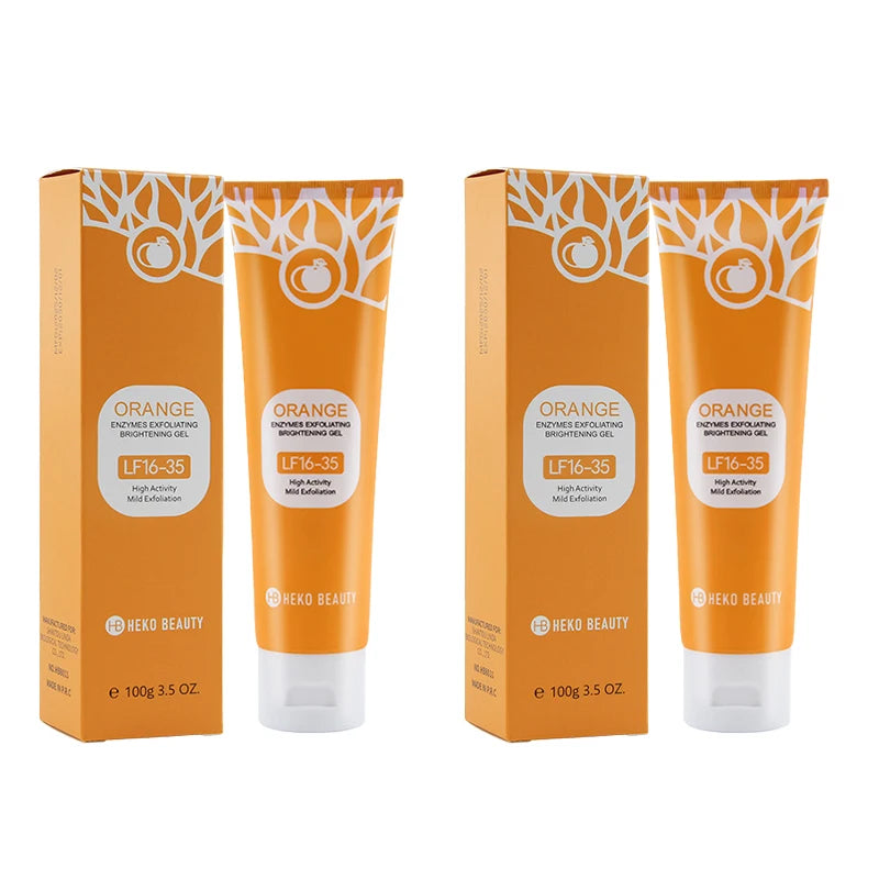 Orange Exfoliating Gel With Vitamin C Gentle Deep Cleaning Longlasting Moisturizing Smooth Skin Unisex Exfoliating Gel 1/2/3pcs Peaceful Pleasures Health and Wellness 2pcs