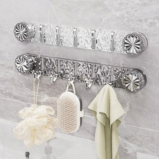 Heavy-Duty Suction Cup Shower Hook with 5 Hooks Non-Slip Towel Hanger for Bathroom, Kitchen & Laundry, Wall Mount Organizer Peaceful Pleasures Health and Wellness