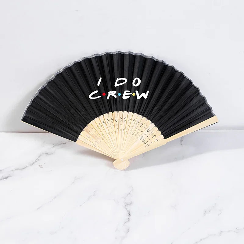Bride & I Do Crew Bamboo Hand Fans | Bachelorette Party Gift Bachelorette Party Fan Peaceful Pleasures Health and Wellness i do crew