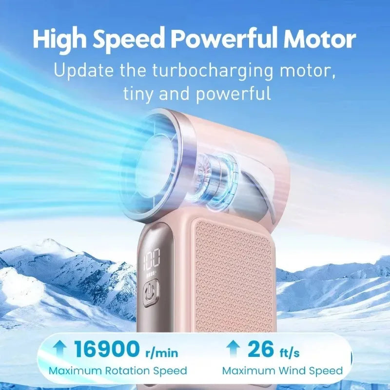 Mini Handheld Fan USB Rechargeable 3600mAh | 100 Speeds