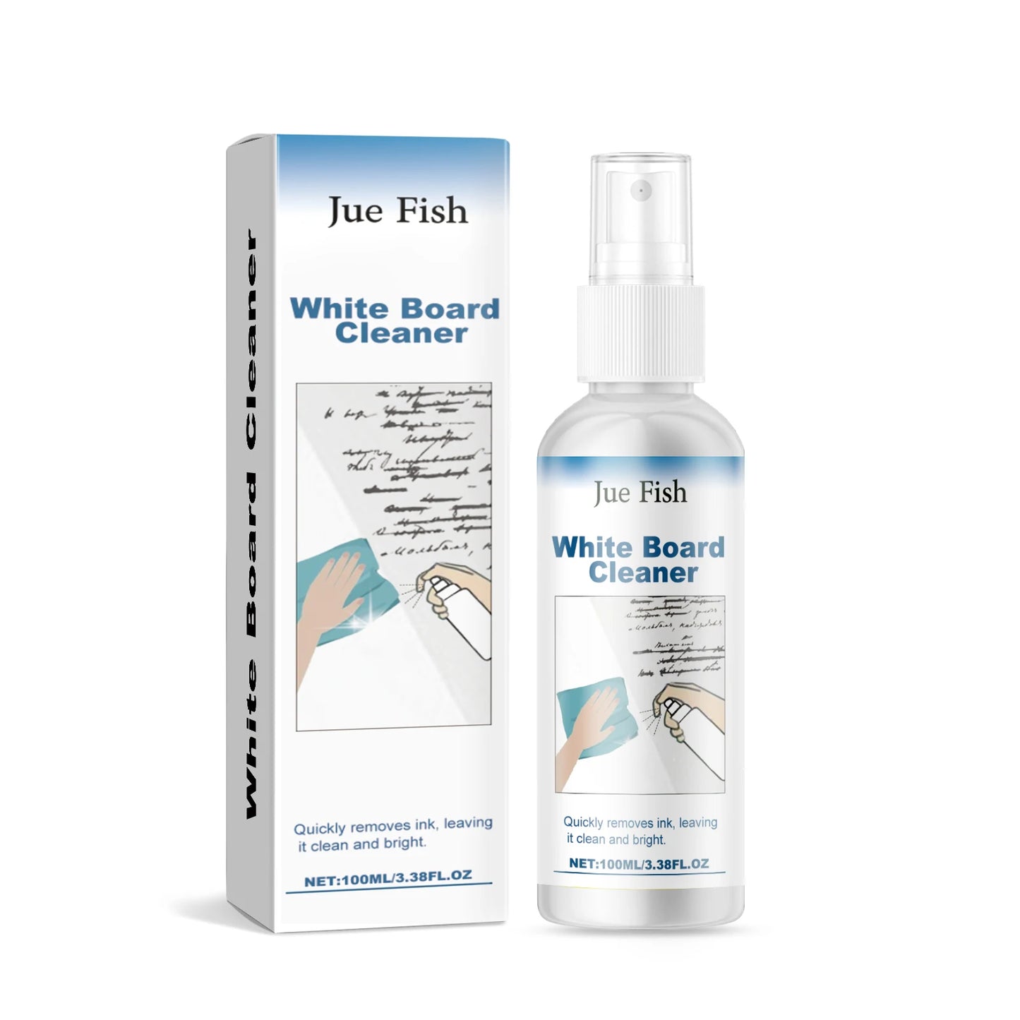 Jue-Fish 100ml Whiteboard Cleaner Spray | No Residue Fast Clean
