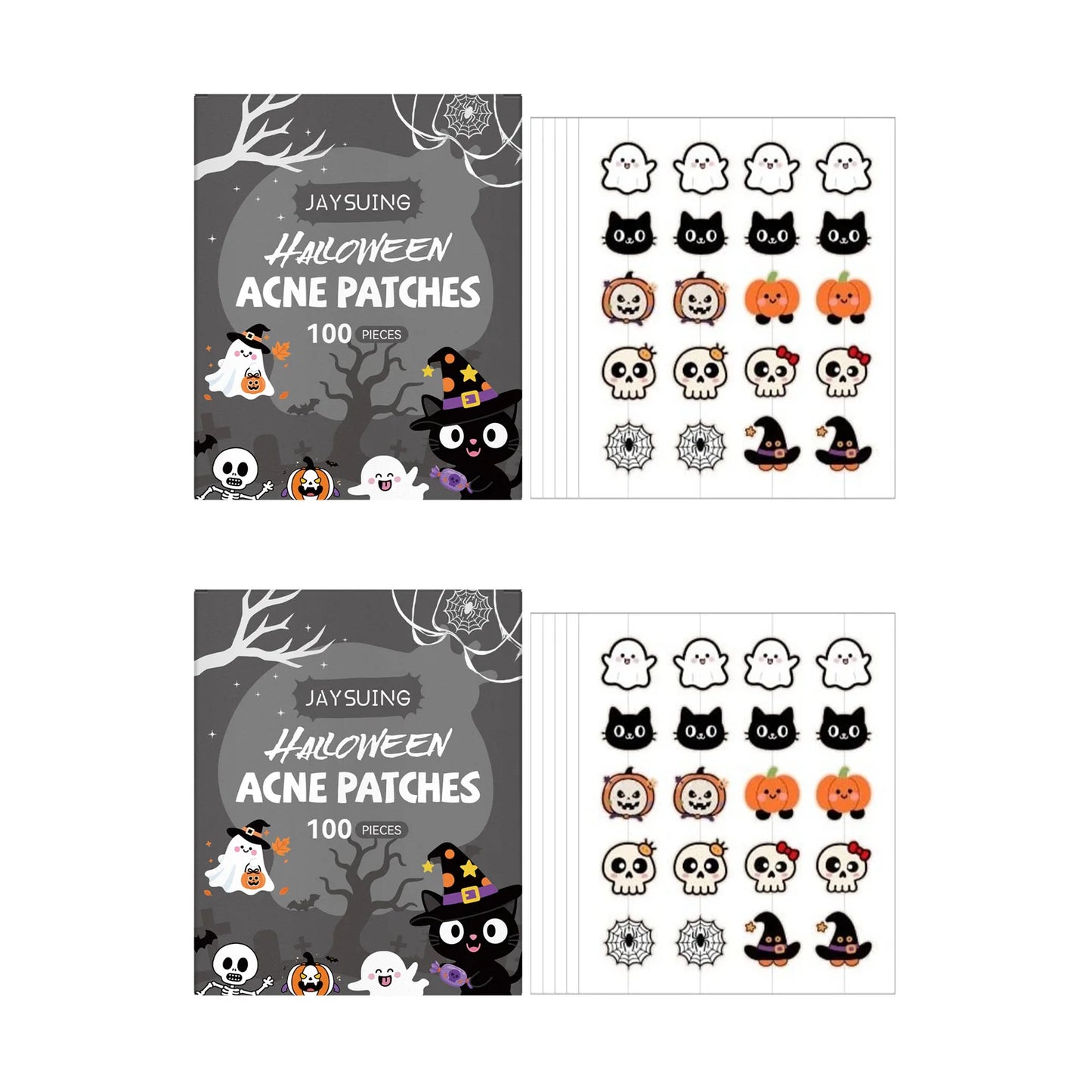 Halloween Acne Patches 100pc – Pumpkin & Bat Spot Cover