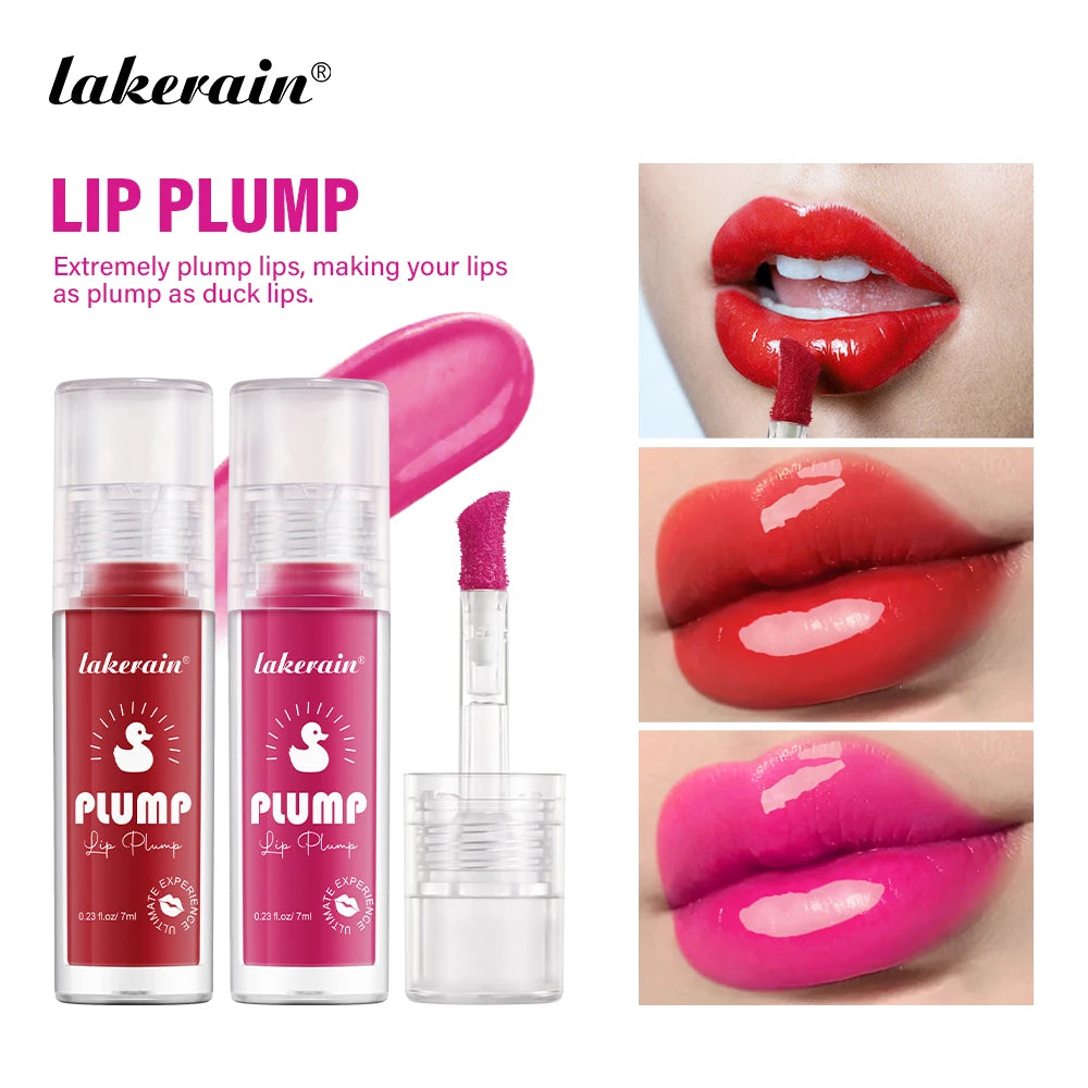 Lakerain Lip Glaze Brightening Lip Color Long-lasting Moisturizing Ginger Root Extract Lip Glaze Texture Hot Plump Lip Gloss Peaceful Pleasures Health and Wellness