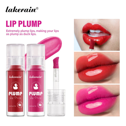 Lakerain Lip Glaze Brightening Lip Color Long-lasting Moisturizing Ginger Root Extract Lip Glaze Texture Hot Plump Lip Gloss Peaceful Pleasures Health and Wellness