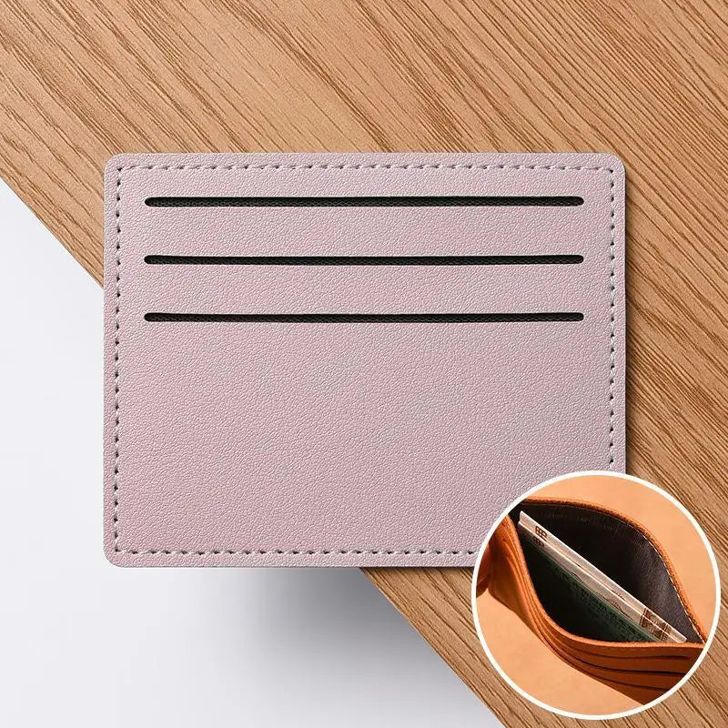 Minimalist Slim PU Card Holder – 6-Slot Pocket Wallet Case