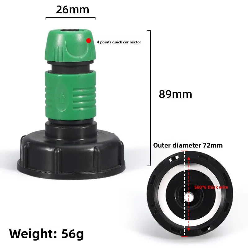 IBC Tank Adapter S60x6 to 1/2" & 3/4" Male Female Spout