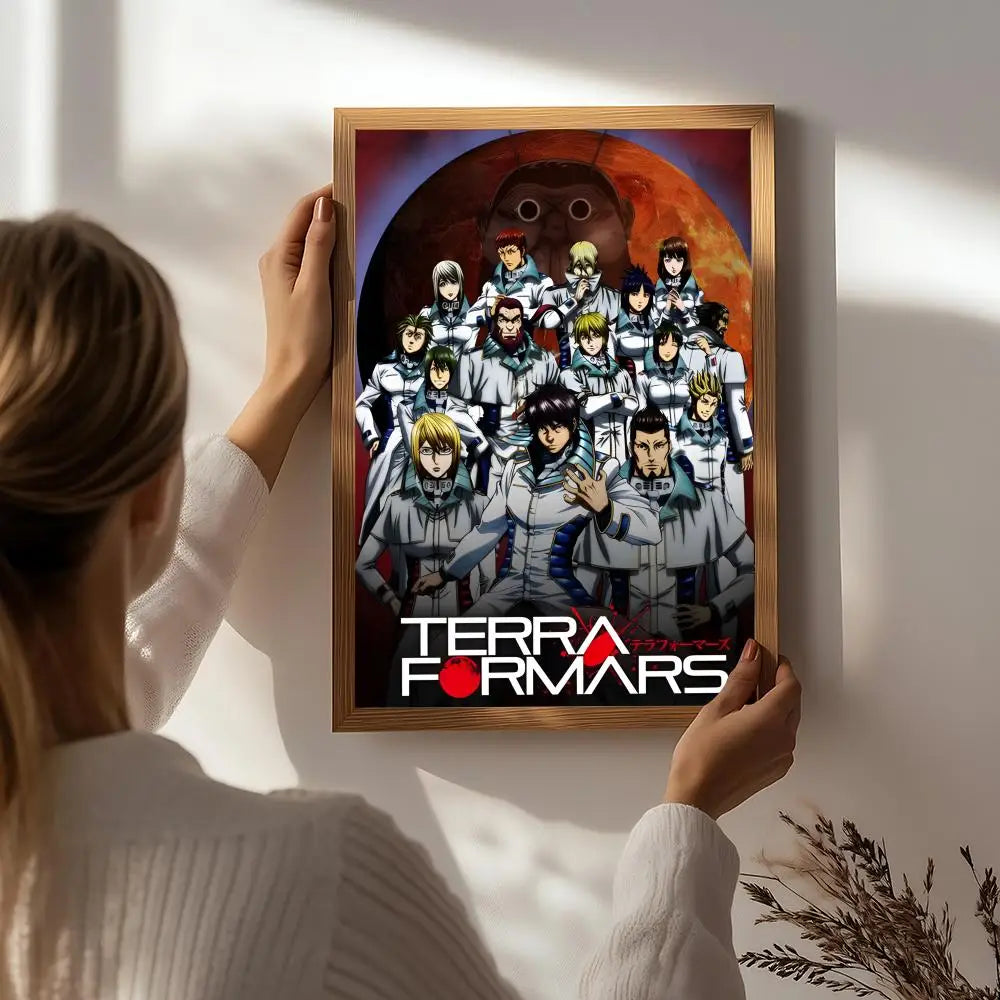 Terra Formars Anime Poster – HD Waterproof Self-Adhesive Wall Art Anime Wall Poster Peaceful Pleasures Health and Wellness White4 30X40cmNoframe