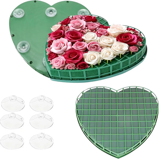 Heart Shaped Floral Foam Block with Suction Cup Tray Peaceful Pleasures Health and Wellness