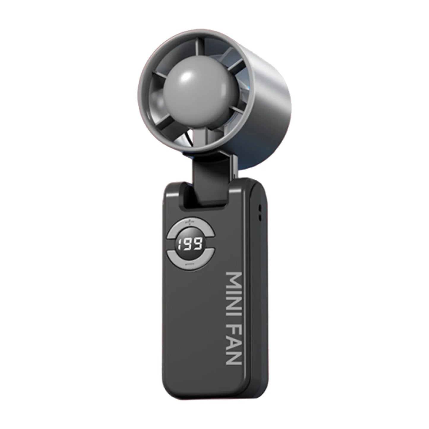 Portable Foldable Fan – 199 Speed Digital Display, USB-C Rechargeable
