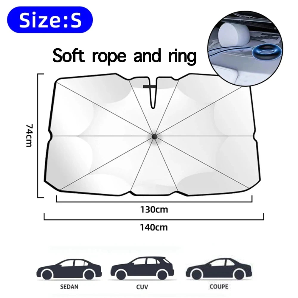 Foldable Car Windshield Sunshade Umbrella | UV & Heat Block