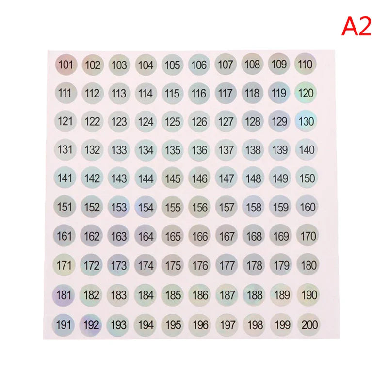Waterproof Laser Number Stickers 1–1000 | Nail Polish Labels