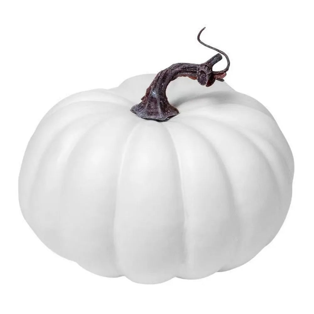 Artificial Pumpkins 17cm – Orange & White Halloween Décor