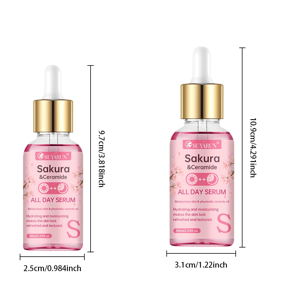SUYARUN Sakura & Ceramide Essence Serum Anti-Aging Hydrating Facial Treatment for Glowing Skin. Peaceful Pleasures Health and Wellness