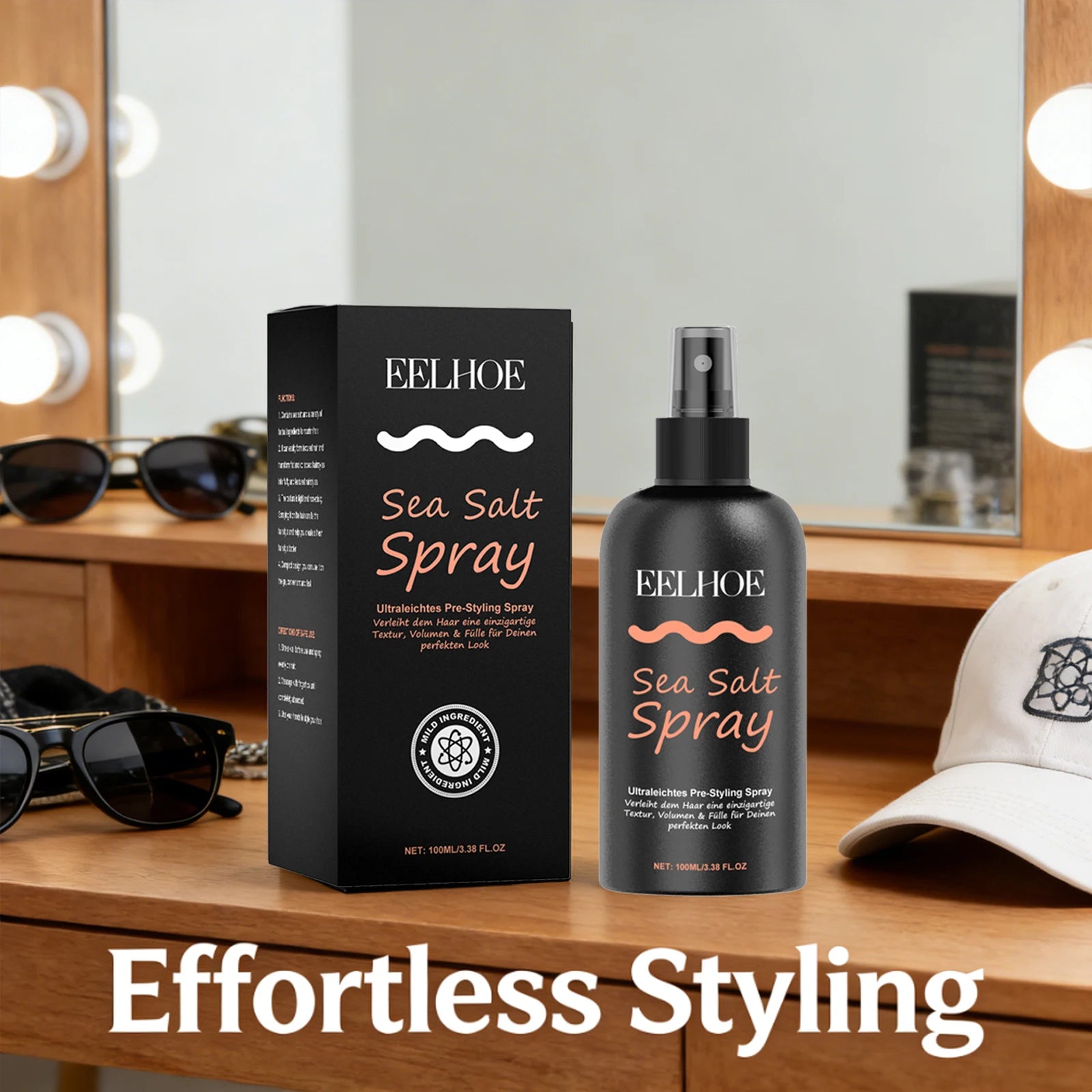 EELHOE Sea Salt Spray Nourish Hair Form Textured Hair Refreshing Control Oil Non-sticky Lazy Person Wash Free Styling Hair Spray Peaceful Pleasures Health and Wellness