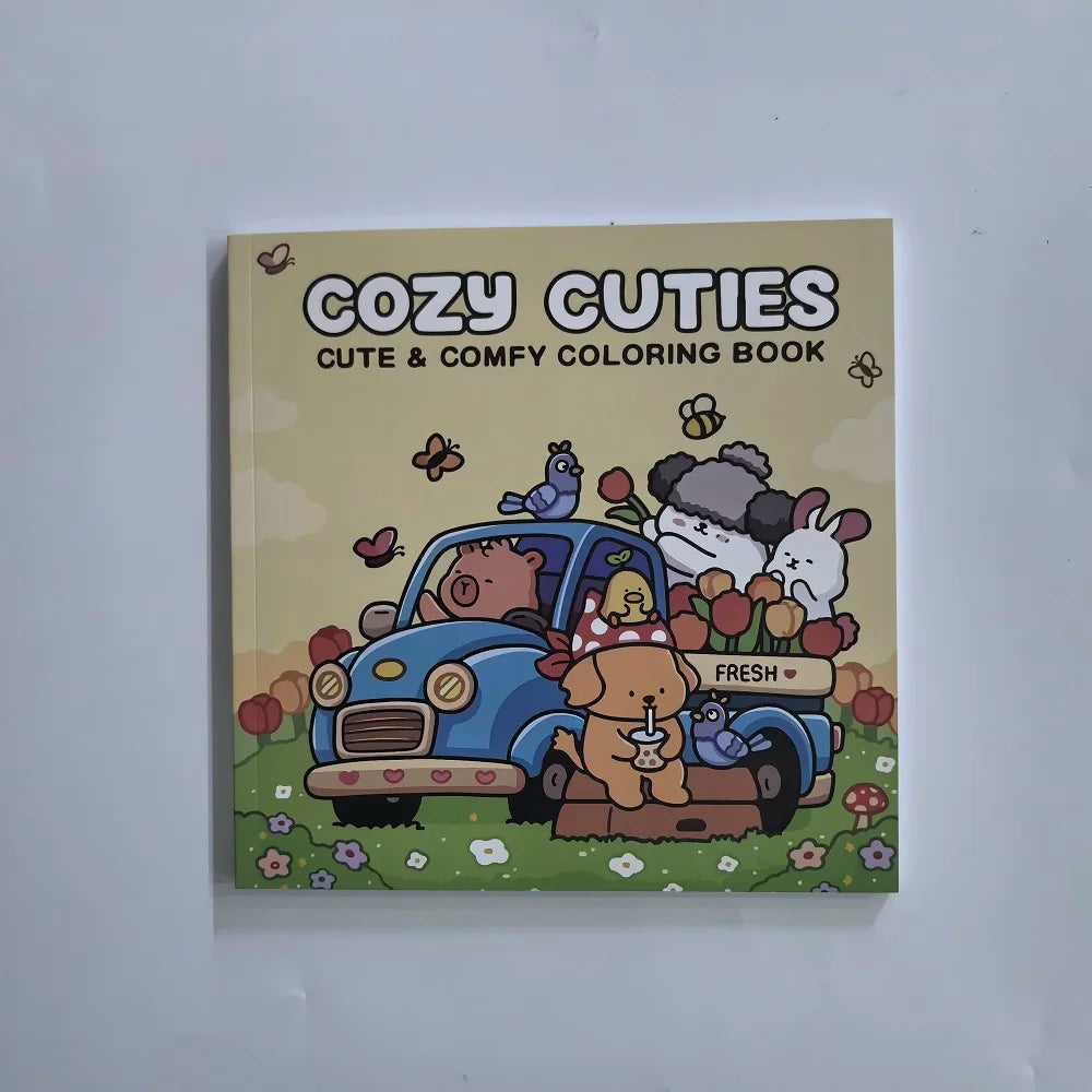 Cozy Cuties Coloring Book Adults Bold Easy Cute Patterns Stress