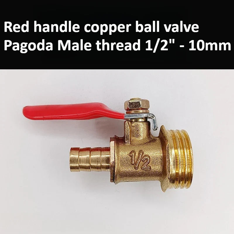 Brass Pagoda Ball Valve – Threaded 6–12mm Water Oil Gas Fuel