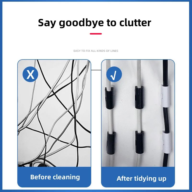 Adhesive Cable Organizer Clips – 20 Pcs Wire Cord Holder