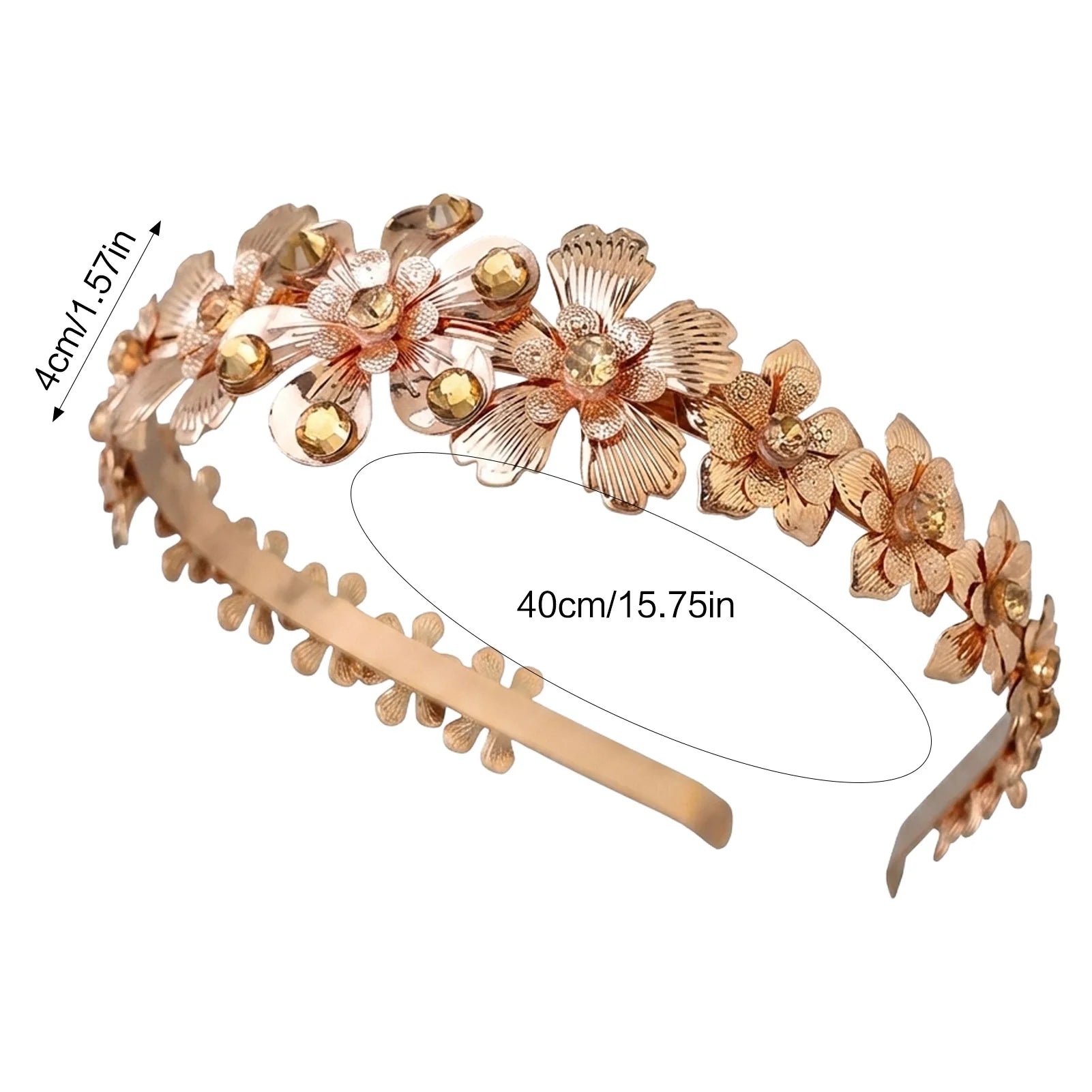 Bridal Flower Hair Band Metal-Leaf Headpiece Elegant Wedding Headband For Bride And Bridesmaid Peaceful Pleasures Health and Wellness