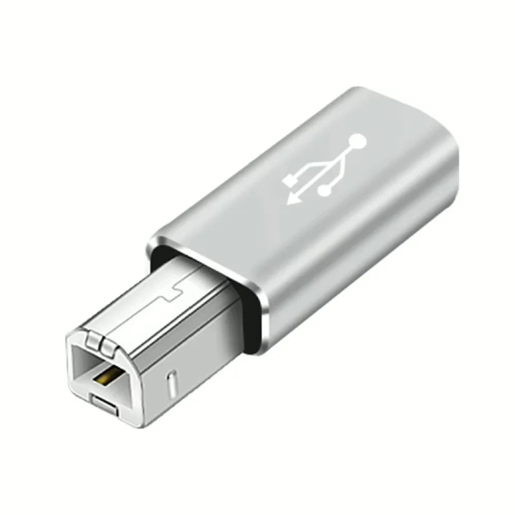 USB-B to USB-C Adapter – Printer, Scanner & MIDI Keyboard Peaceful Pleasures Health and Wellness Type-C to B ZT Grey
