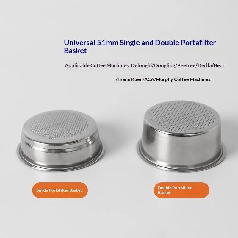 51/54mm Espresso Filter Basket | 304 Stainless Steel Portafilter