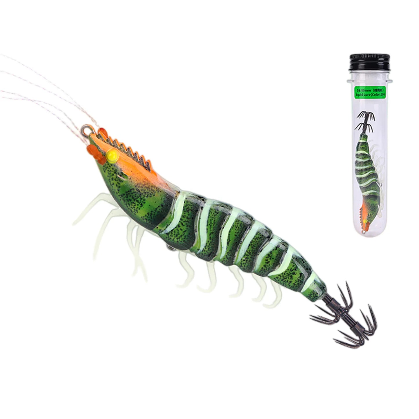 Hard Fishing Lures with 3D Holographic Eyes & Treble Hook Slow-Sinking Sea Fishing Hard Lure Double-Layer Rust-Proof for Octopus Peaceful Pleasures Health and Wellness Green