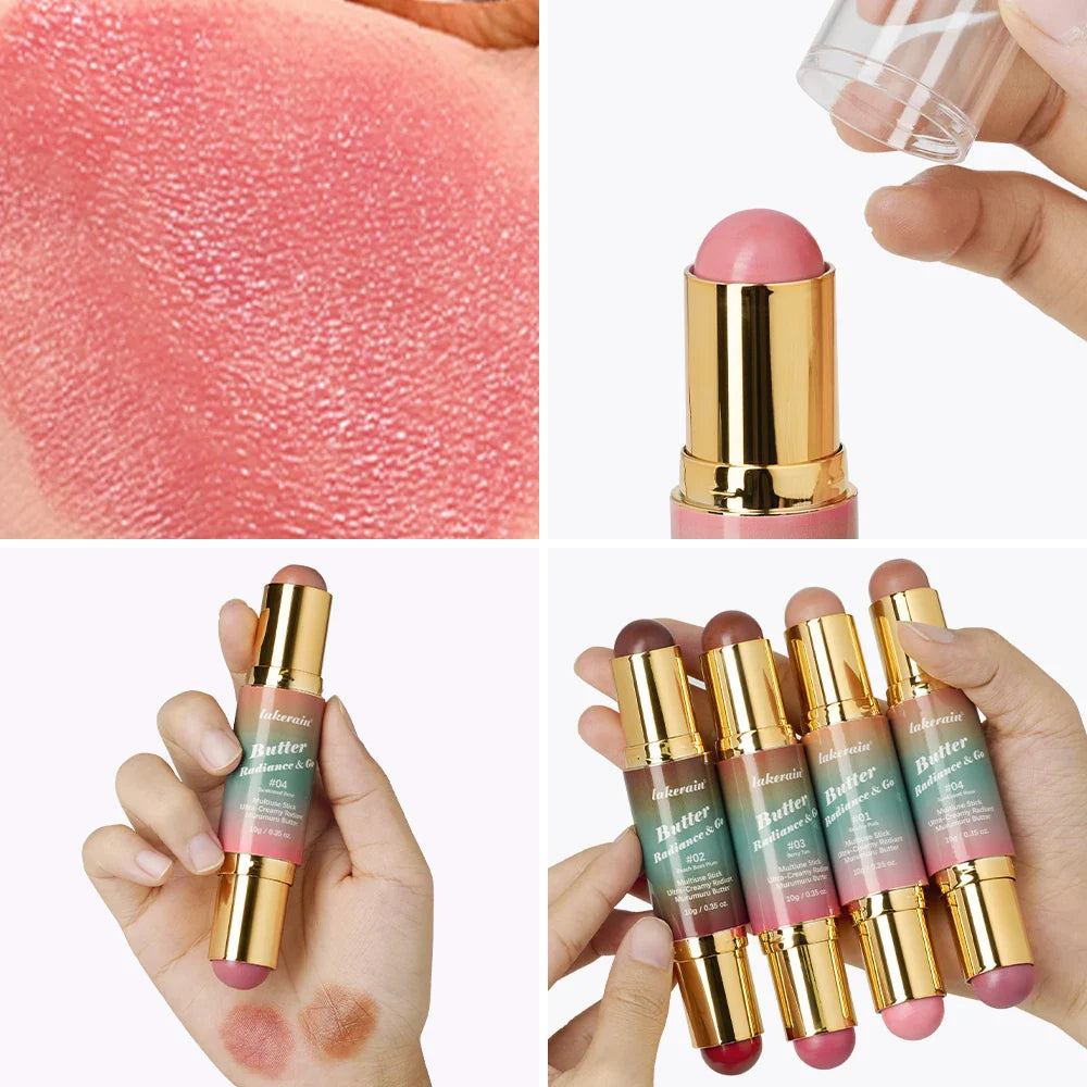 Dual-Ended Blush & Bronzer Stick – 3-in-1 Creamy Matte Makeup