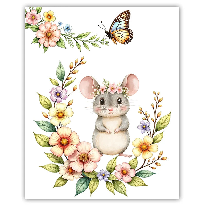 Custom Name Nursery Canvas Wall Art – Animals & Wildflowers Personalized Canvas Print Peaceful Pleasures Health and Wellness 05 15x20cm No Frame China Mainland