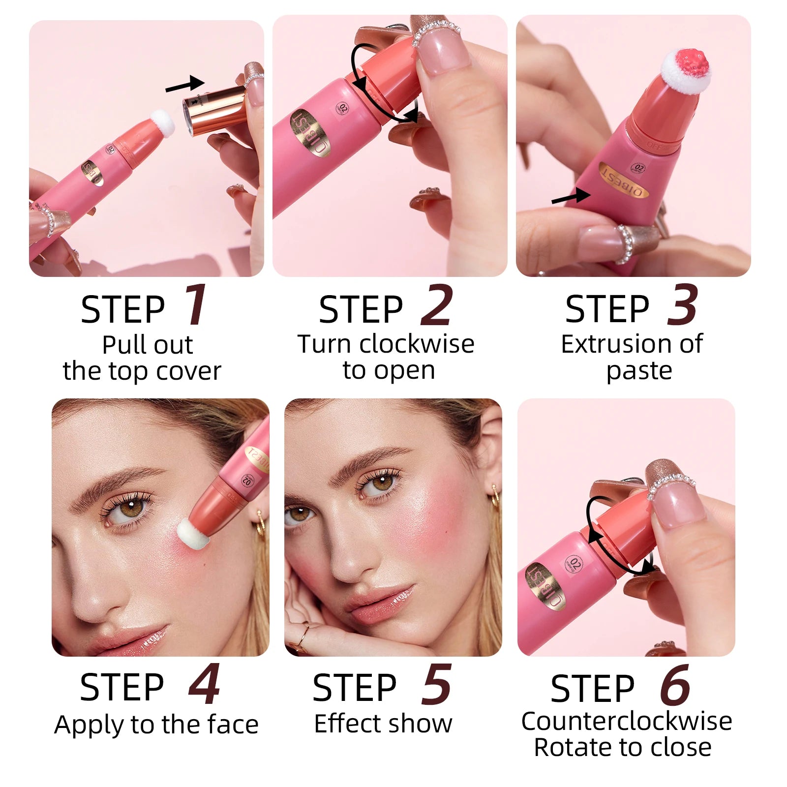 QIBEST Watercolor Liquid Blush For A Radiant And Sculpted Look Makeup Highlighter Contour Face Blusher Cosmetics For Women Peaceful Pleasures Health and Wellness