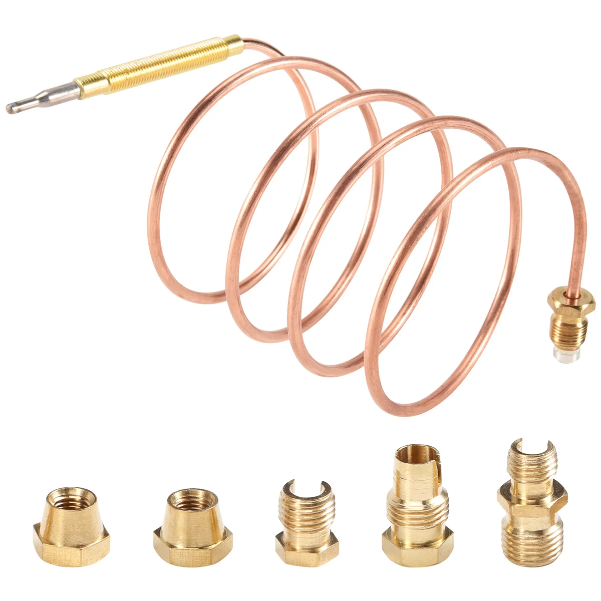 900Mm Gas Stove Universal Thermocouple Kit M6X0.75 With Spilt Nuts (Five) Replacement Thermocouple Peaceful Pleasures Health and Wellness