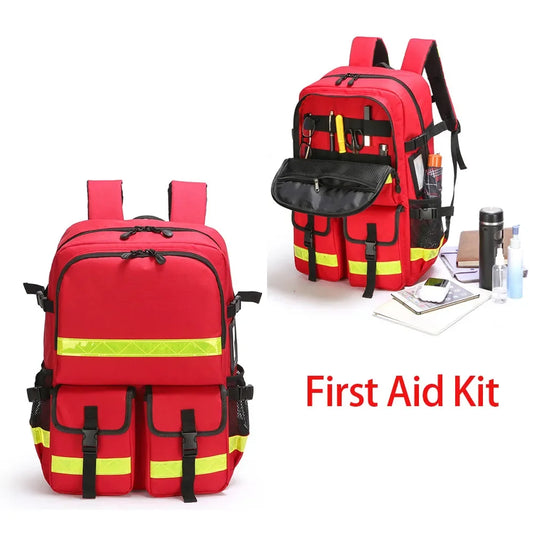 Large Capacity Waterproof First Aid Kit Forest Firefighting Backpack Flood Prevention and Rescue Kit Emergency Equipment Kit Peaceful Pleasures Health and Wellness