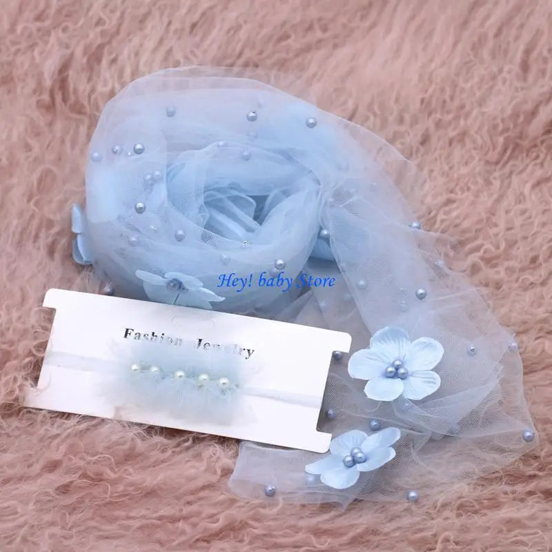 Newborn Baby Photography Props Wrap & Headband Set