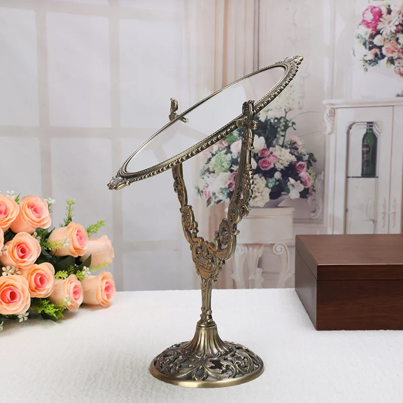 Vintage Double-Sided Swing Vanity Mirror | Grape Floral Design
