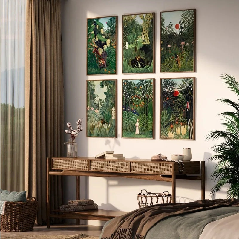 Henri Rousseau Merry Jesters Tropical Jungle Canvas Wall Art Canvas Wall Art Peaceful Pleasures Health and Wellness