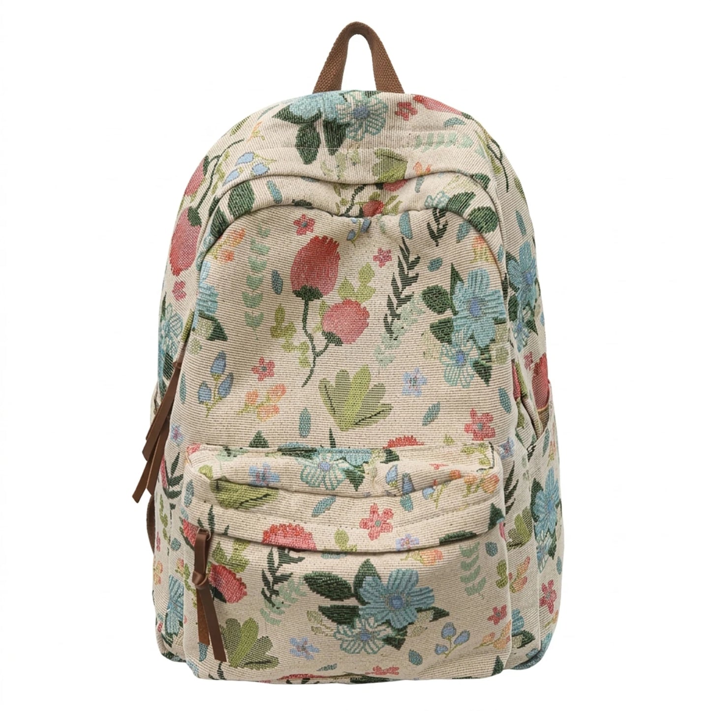 Floral Print Backpack For Women Lightweight Casual Daypack With Multi Compartments And Waterproof Fabric Peaceful Pleasures Health and Wellness Light floral