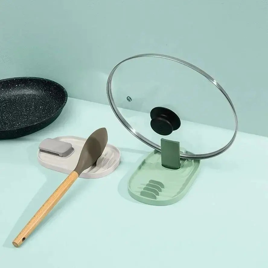 Kitchen Candy Storage Shelf Plastic Pan Pot Cover Lid Rack Stand