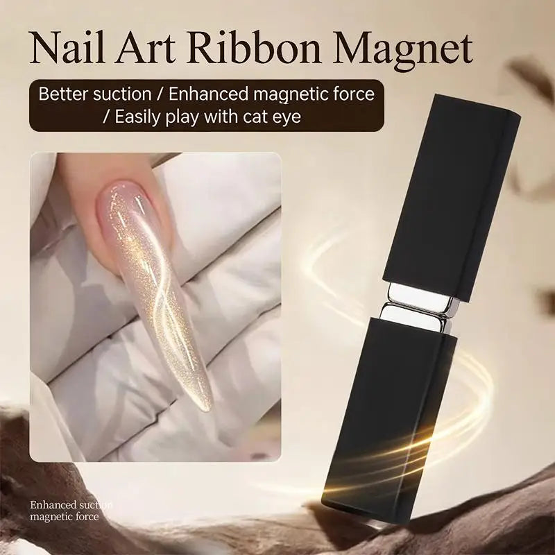 Super Strong Dual-Headed Cat Eye Nail Magnet Nail Art Ribbon Effect With Protective Cover For French UV Gel Polish Pen 3D Peaceful Pleasures Health and Wellness