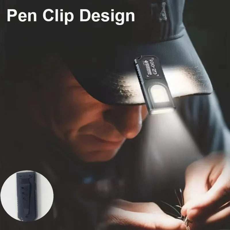 Mini LED Keychain Flashlight 550LM Type-C Rechargeable Magnetic Torch