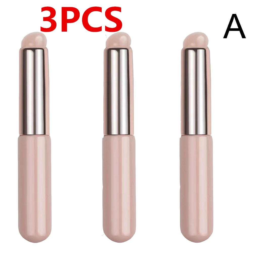 Silicone Lip Brush With Cover Cap Concealer Brush Like Fingertips Q Soft Lipstick Makeup Brushes Round Head No Broken Peaceful Pleasures Health and Wellness A-3PCS