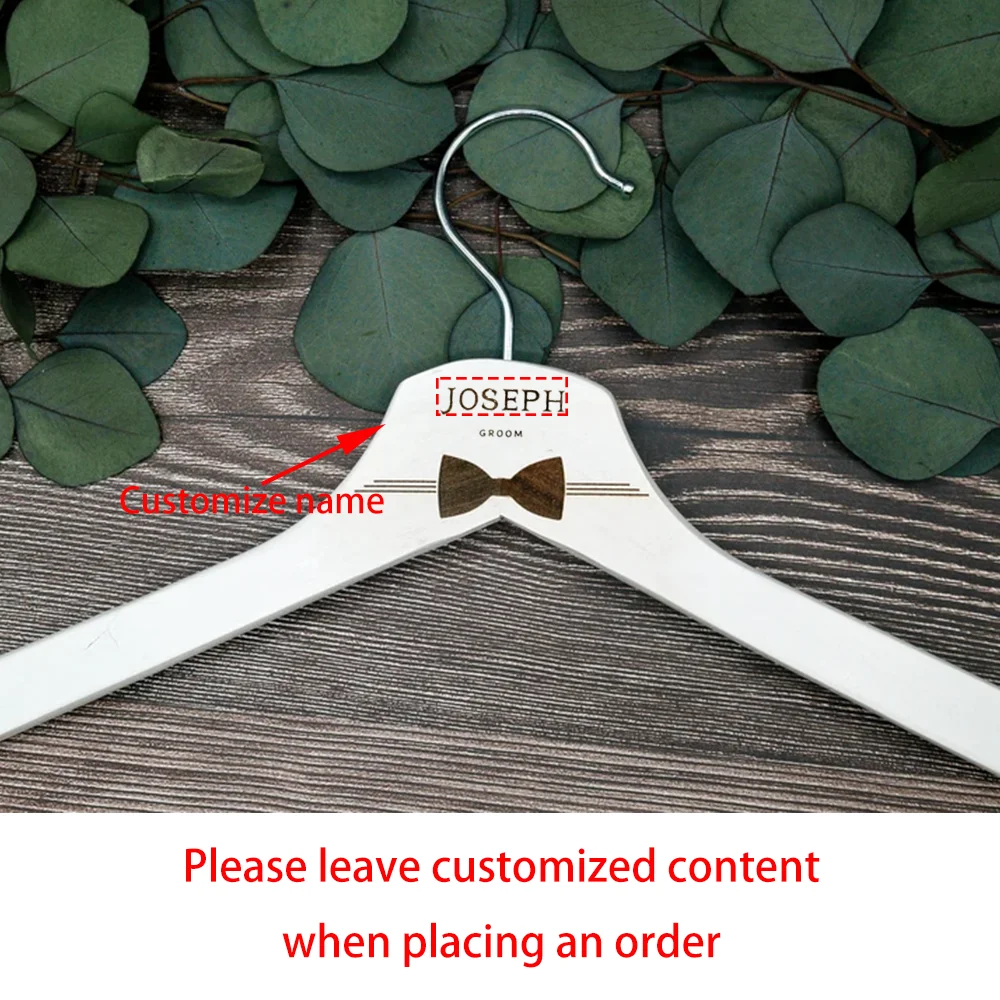 Custom Engraved Wedding Hanger – Groom, Best Man & Ring Bearer