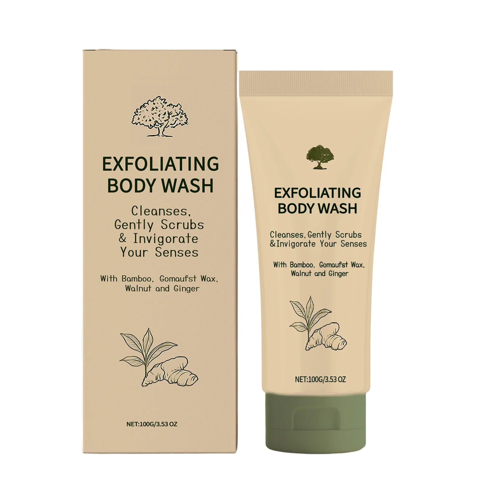 Exfoliating Body Wash Deep Cleansing Body Dirt Smoothing Dead Skin Cell Removal Improve Roughness Refresh Brightening Shower Gel Peaceful Pleasures Health and Wellness 100g boxed Whitening
