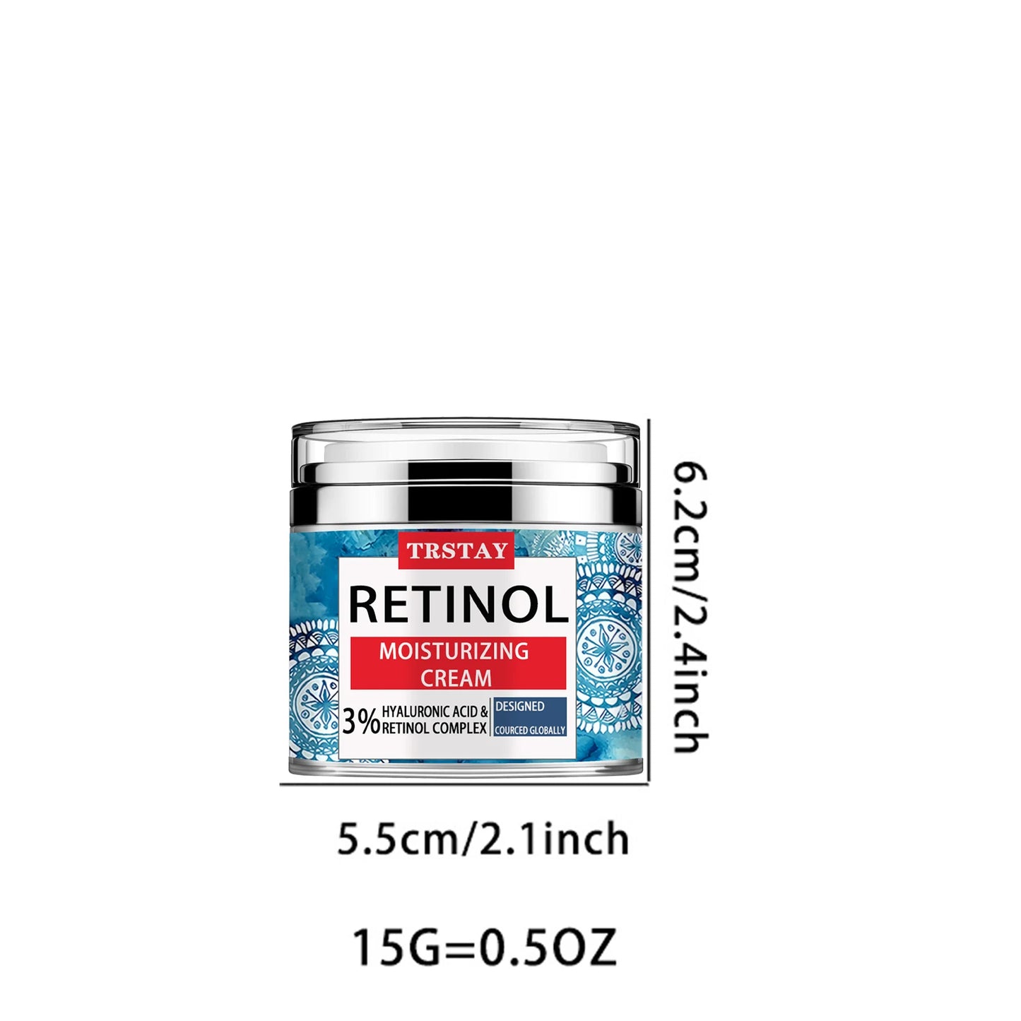 Retinol moisturizing face cream, mild and non irritating, moisturizes and nourishes the skin, leaving the skin soft and delicate Peaceful Pleasures Health and Wellness 15G