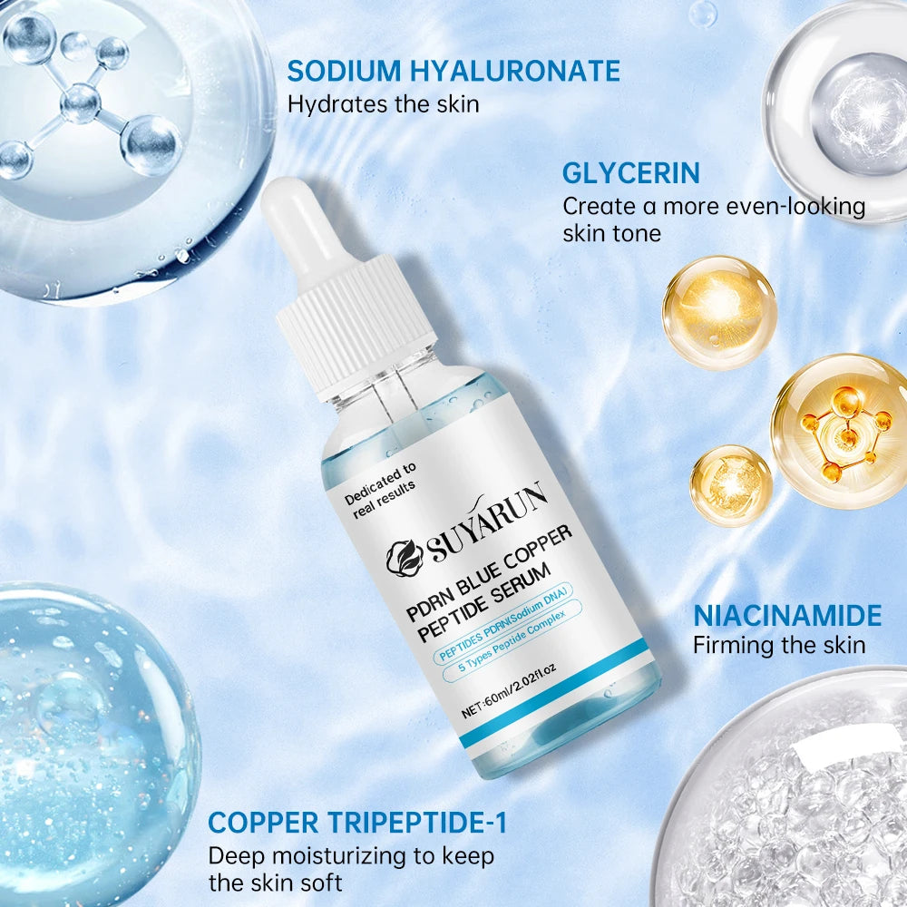 SUYARUN Blue Copper Peptide Serum - Anti-Aging Firming Moisturizer Face Skin Repair,Moisturizing and hydrating Essence. Peaceful Pleasures Health and Wellness