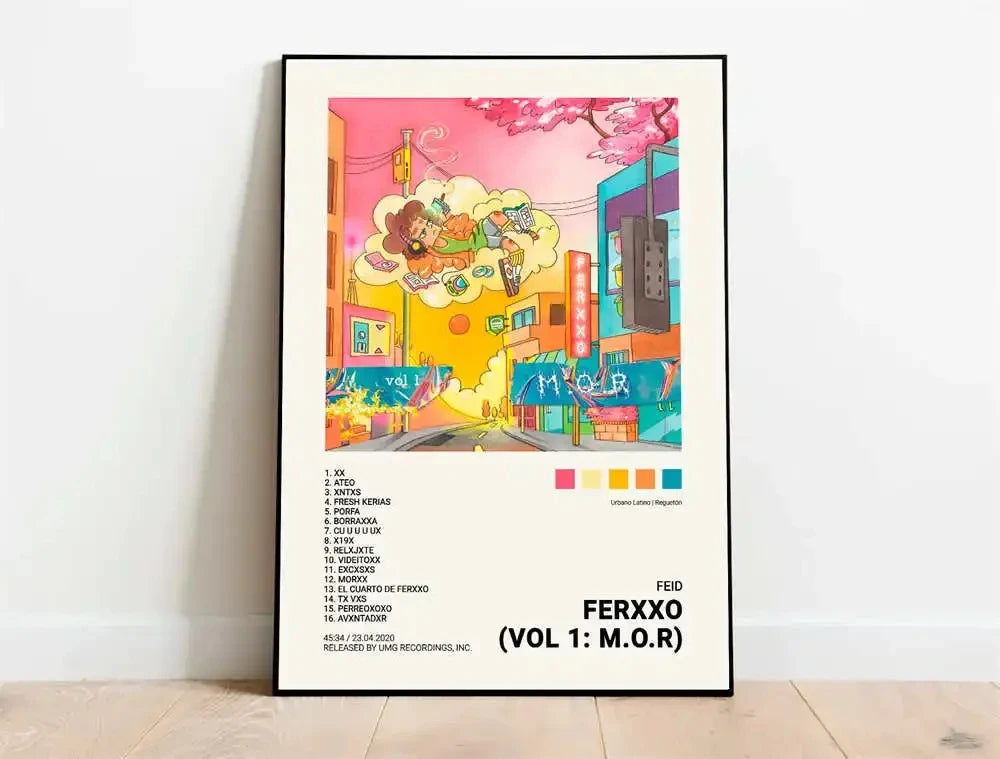 Nordic Pop Rapper Quevedo Poster Aesthetics Mora Feid Eladio Carrion Rauw AlejanDro Music Album Canvas Print Wall Art Home Decor Peaceful Pleasures Health and Wellness