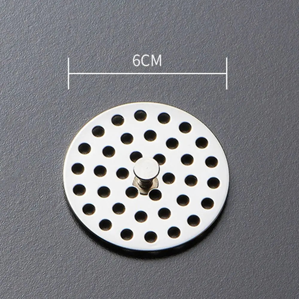 Creative Stainless Steel Floor Drain Net Cover Round Square Shape with Handle Sink Strainer Hair Filter Peaceful Pleasures Health and Wellness -6cm-roundshape