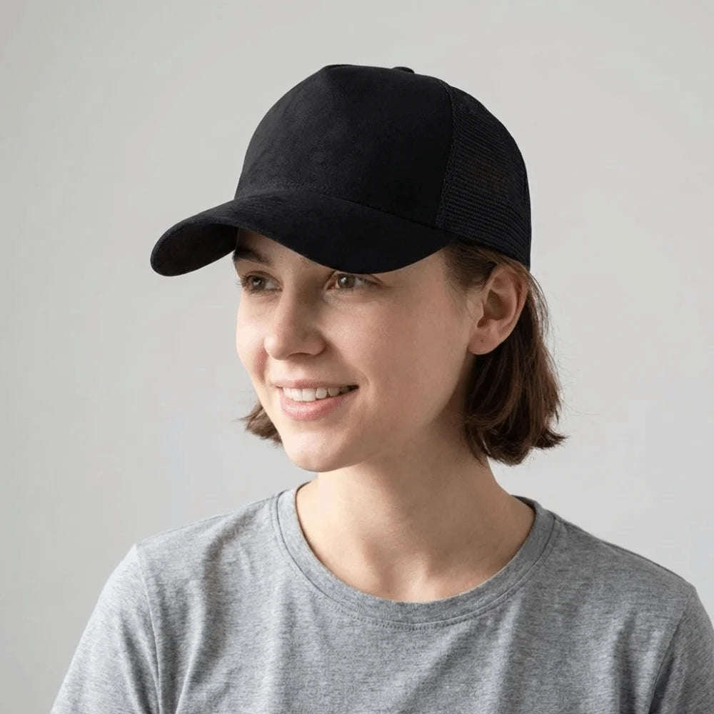 Unisex Suede Mesh Baseball Cap | Adjustable Sun Hat