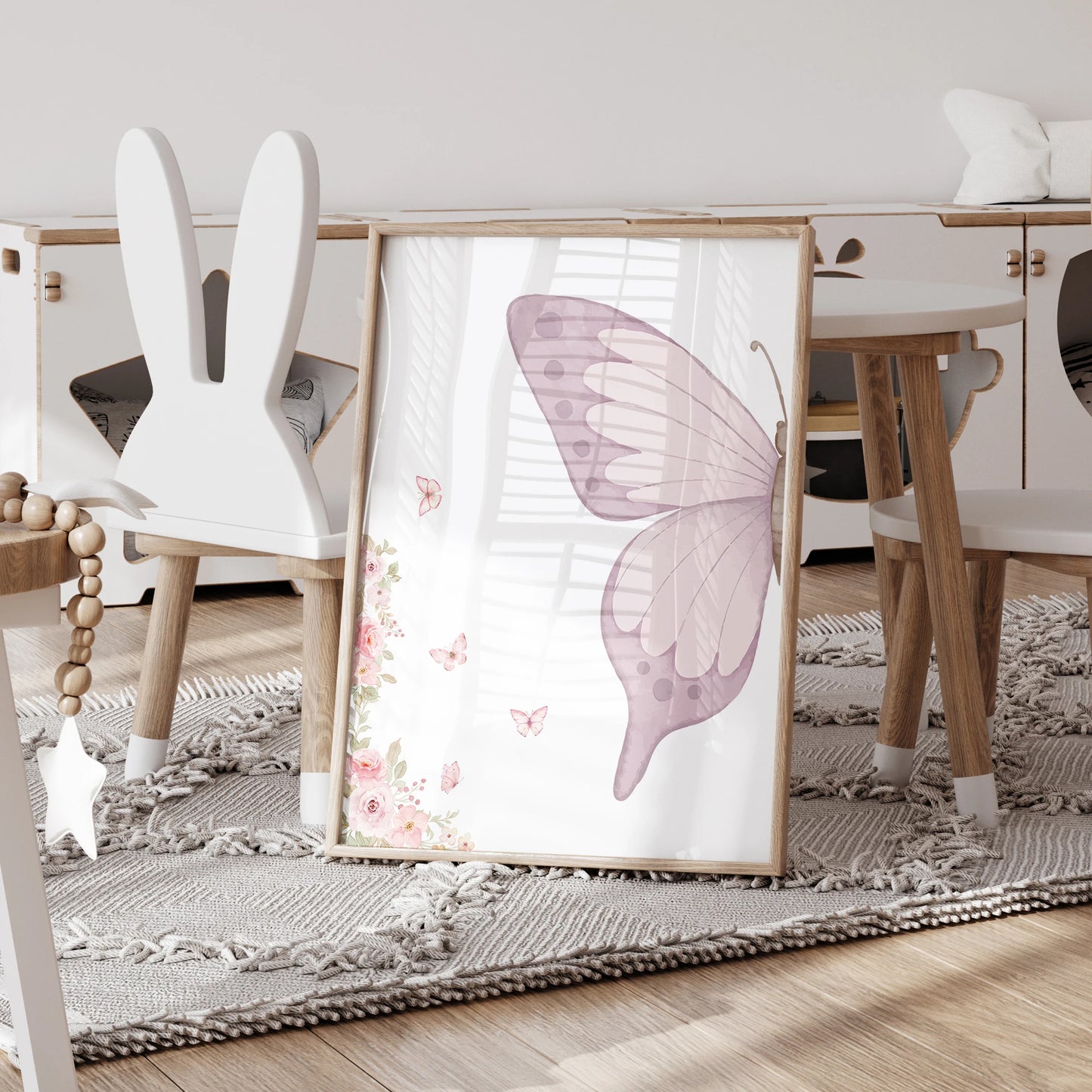 3-Piece Personalized Butterfly Flower Canvas Wall Art Set