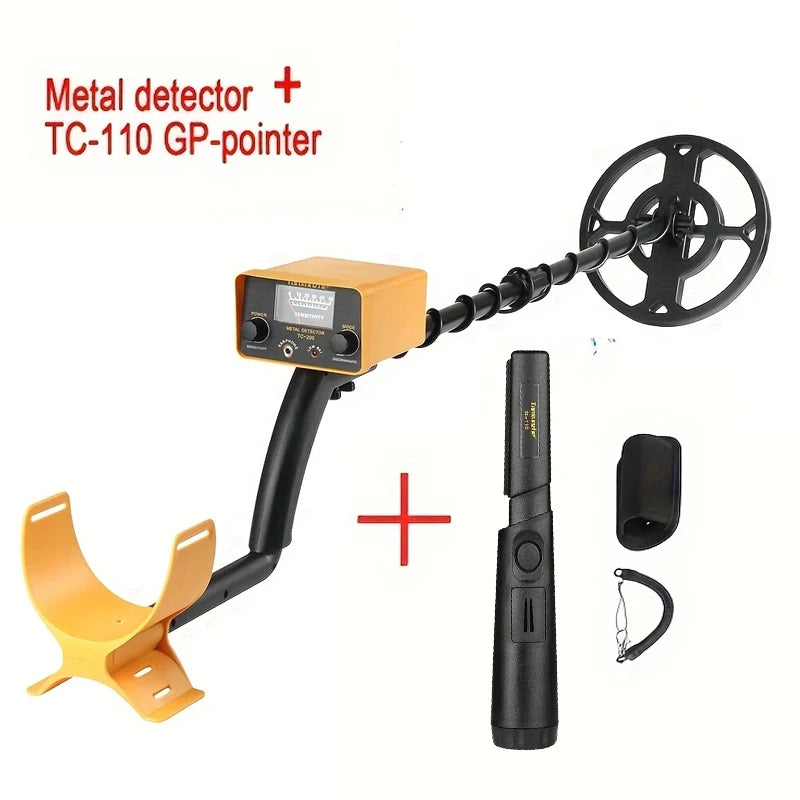 TC-200 New Upgrade Metal Detector Underground Wire Iron Metal Gold Detector Adjustable Tracker for Treasure Search Peaceful Pleasures Health and Wellness TC-200 With GP