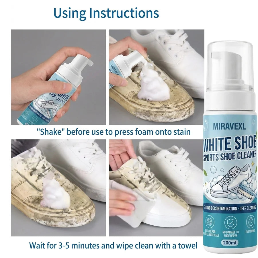 MIRAVEXL Shoe Cleaner Foam – Sneaker, Suede & Leather
