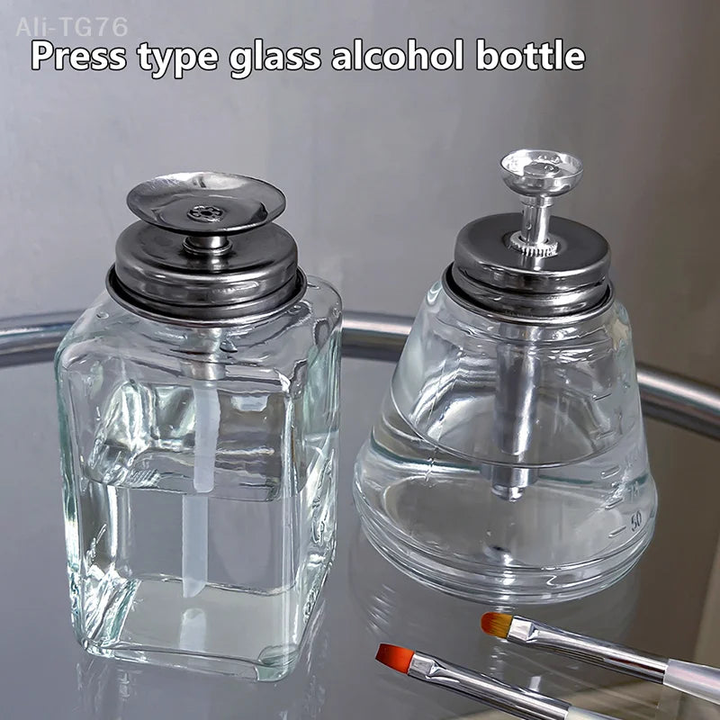 180ml Glass Pump Dispenser – Refillable Nail & Makeup Bottle