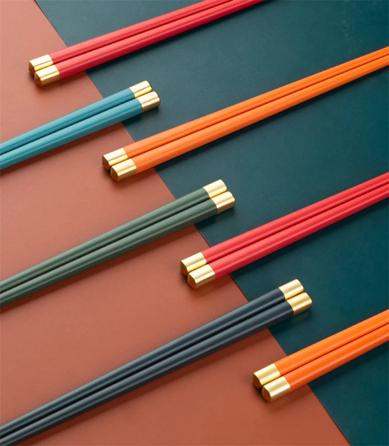 5 Pairs different color Chopsticks Chinese Chopsticks Food Grade Plastic Stick Non-slip Reusable Chopsticks for Sushi Tableware Peaceful Pleasures Health and Wellness